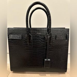 Brand new Saint Laurent genuine leather sac de jour sneak skin bag.